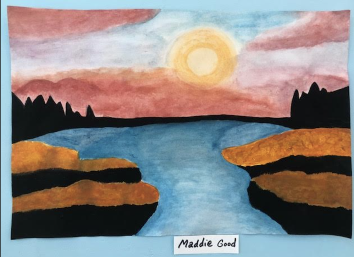 A beautiful landscape of the sunsetting along the valley done by Senior Madison Good.